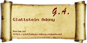 Glattstein Adony névjegykártya